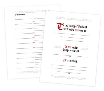 Picture of In Remembrance Register 3 Ring Binder Refill Pages (Package of 25)