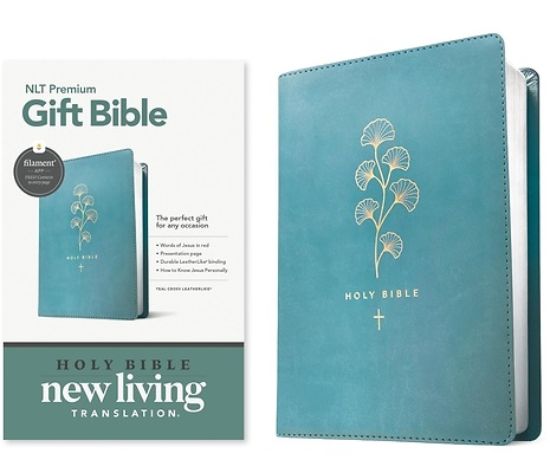Picture of Premium Gift Bible Nlt, Filament Enabled (Leatherlike, Teal Cross, Red Letter)