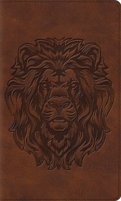 Picture of ESV Thinline Bible, Red Letter (Trutone, Brown, Royal Lion Design)