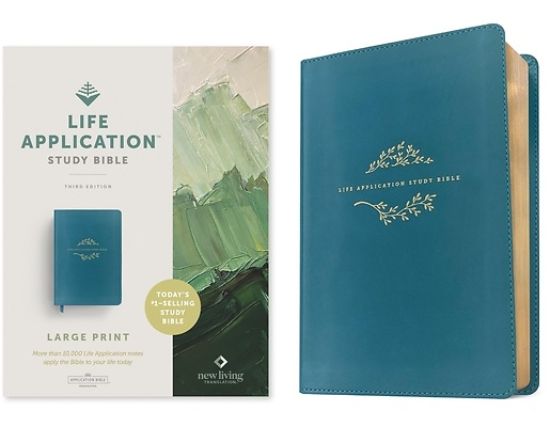 Picture of NLT Life Application Study Bible, Third Edition, Large Print (Leatherlike, Teal Blue)