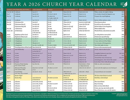 Picture of Church Year Calendar 2026, Year A