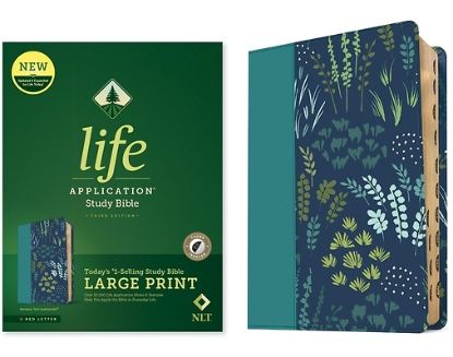 Picture of NLT Life Application Study Bible, Third Edition, Large Print (Leatherlike, Meadow Teal, Indexed, Red Letter)