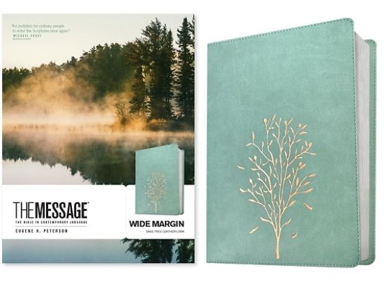 Picture of The Message Wide Margin Bible (Leather-Look, Sage Tree)