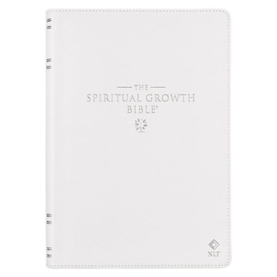 Picture of The Spiritual Growth Bible, Study Bible, NLT - New Living Translation Holy Bible, Premium Full Grain Leather, White