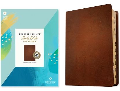 Picture of NLT Courage for Life Study Bible for Women, Filament-Enabled Edition (Genuine Leather, Brown, Indexed)