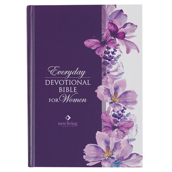 Picture of NLT Holy Bible Everyday Devotional Bible for Women New Living Translation, Purple Floral Printed