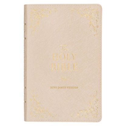 Picture of KJV Holy Bible, Standard Size Faux Leather Red Letter Edition Thumb Index, Ribbon Marker, King James Version, Pearlescent Taupe