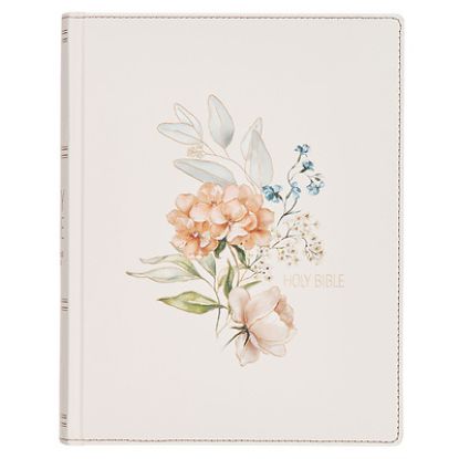 Picture of KJV Note-Taking Bible LP Faux Leather Hc White Floral