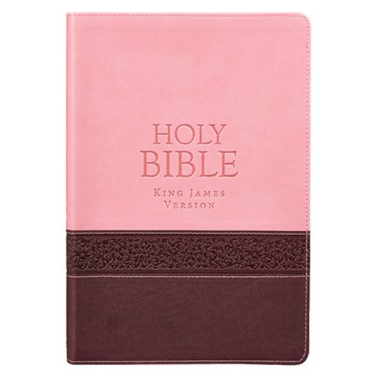 Picture of KJV Large Print Lux-Leather Brown/Pink