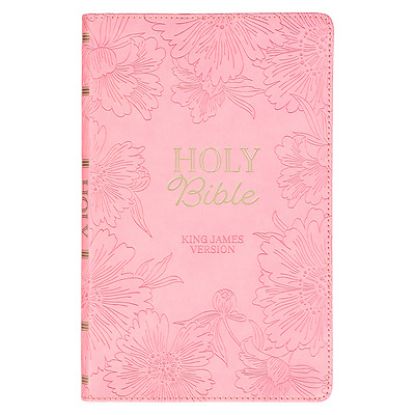 Picture of KJV Holy Bible, Gift Edition King James Version, Faux Leather Flexible Cover, Light Pink Floral