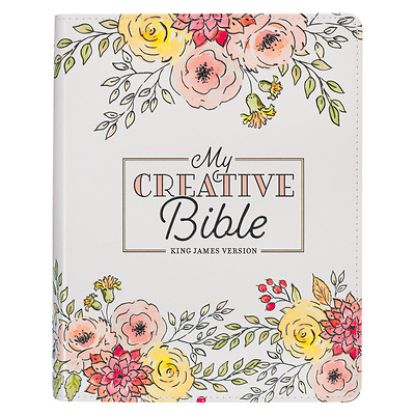 Picture of KJV Holy Bible, My Creative Bible, Faux Leather Flexible Cover - Ribbon Marker, King James Version, White Floral