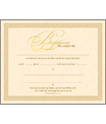Picture of Certificate of Baptism Package of 6