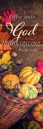 Picture of Offer Unto God Thanksgiving 2' X 6' Fabric Banner