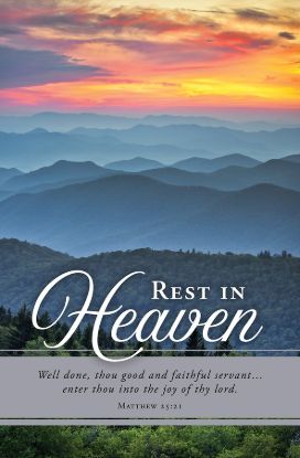 Picture of Rest in Heaven Well Done Good & Faithful Funeral Bulletin Regular