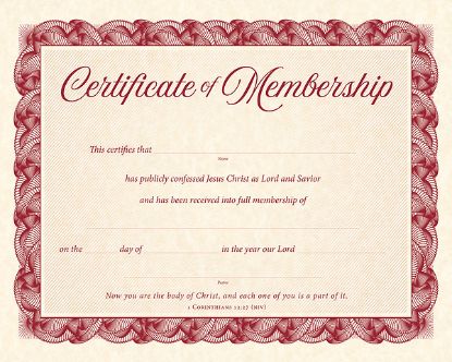 Picture of Certifcate of Membership