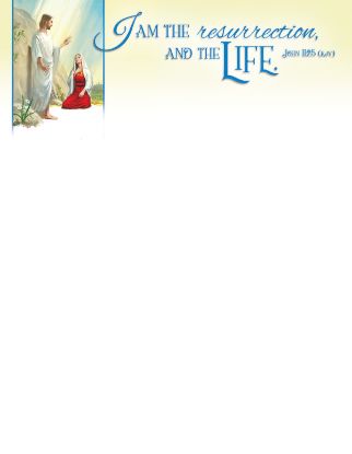 Picture of Easter I am the Resurrection Letterhead