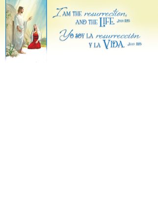 Picture of Easter I am the Resurrection Letterhead Bilingual