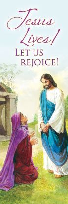 Picture of Jesus Lives! Let Us Rejoice! Easter 2' x 6' Fabric Banner