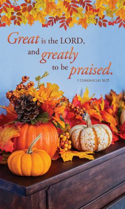 Picture of Great is the Lord Thanksgiving Banner 3 x 5 Fabric