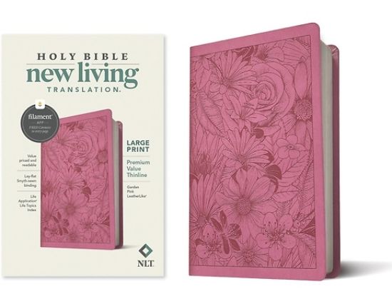 Picture of NLT Large Print Premium Value Thinline Bible, Filament Enabled Edition (Leatherlike, Garden Pink)