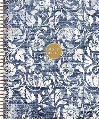 Picture of Niv, Journal the Word Bible, Double-Column, Spiral-Bound Edition, Hardcover Spiral, Blue, Red Letter, Comfort Print