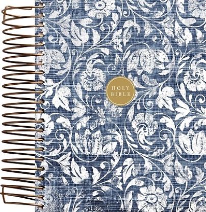 Picture of Niv, Journal the Word Bible, Double-Column, Spiral-Bound Edition, Hardcover Spiral, Blue, Red Letter, Comfort Print