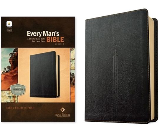 Picture of NLT Every Man's Bible, Filament Enabled (Leatherlike, Crossmark Black, Red Letter)