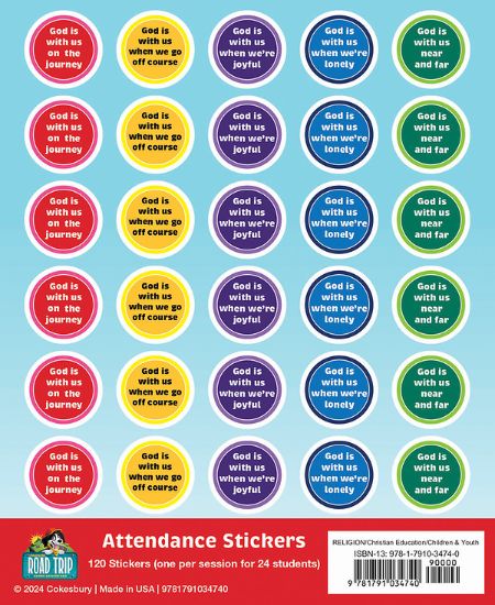 Picture of VBS 2025 Road Trip Attendance Stickers (Pkg of 24)