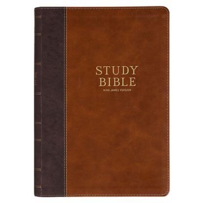 Picture of KJV Study Bible Large Print (Faux Leather, Two-Tone Brown)
