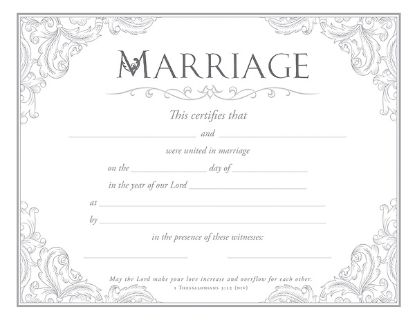 Picture of Marriage Certificate 1 Thess 3:12 (NIV) Pkg of 6
