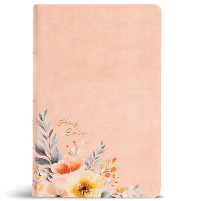 Picture of CSB Large Print Personal Size Reference Bible, Optimal Type, Digital Study Edition, Peach Floral Leathertouch, Indexed