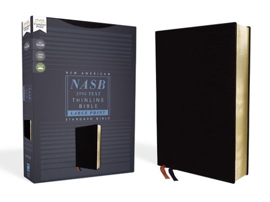 Picture of Nasb, Thinline Bible, Large Print, Bonded Leather, Black, Red Letter Edition, 1995 Text, Comfort Print