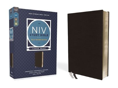 Picture of NIV Study Bible, Fully Revised Edition, Large Print, Bonded Leather, Black, Red Letter, Comfort Print