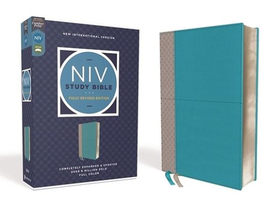 Picture of NIV Study Bible, Fully Revised Edition, Leathersoft, Teal/Gray, Red Letter, Comfort Print