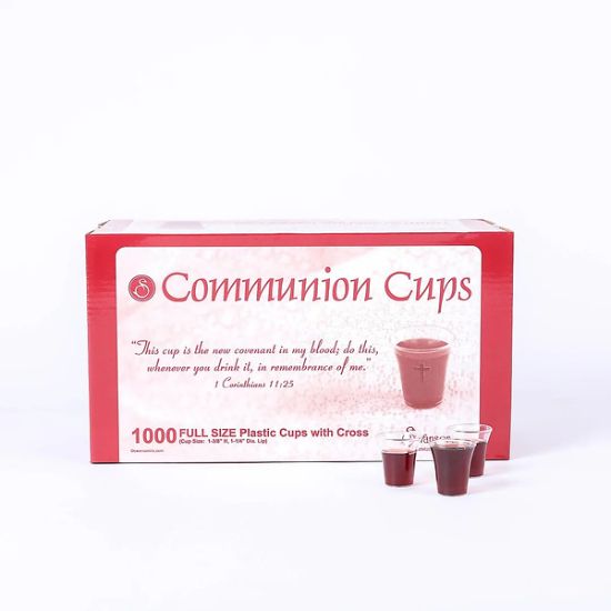 Picture of Disposable Communion Cup with Etched Cross - Box of 1000