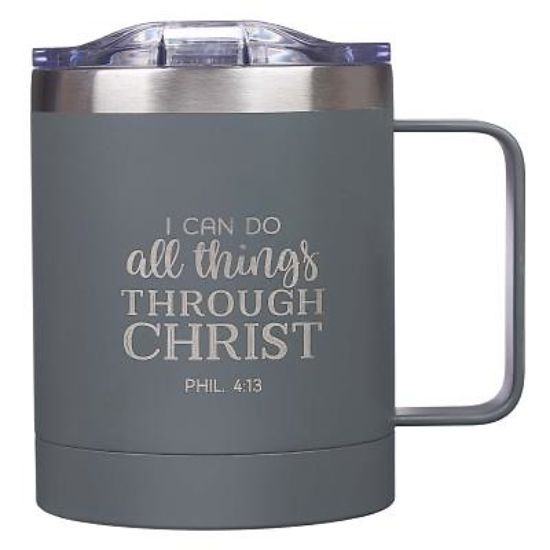 Picture of Mug Stainless Steel Camp Style All Things Through Christ Philippians 4:13