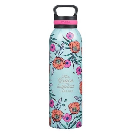 Picture of Stainless Steel Water Bottle His Grace Is Sufficient 2 Corinthians 12