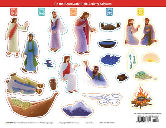 Picture of VBS 2027 On the Boardwalk Bible Story Activity Stickers (Pkg of 6)