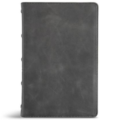 Picture of CSB Large Print Personal Size Reference Bible, Optimal Type, Holman Handcrafted Collection, Marbled Slate Premium Calfskin