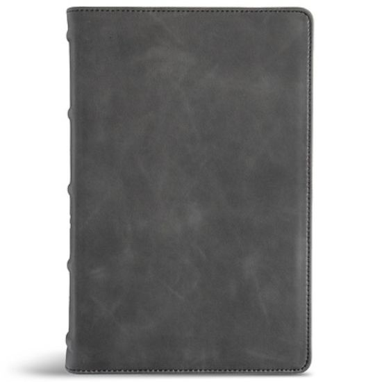 Picture of CSB Large Print Personal Size Reference Bible, Optimal Type, Holman Handcrafted Collection, Marbled Slate Premium Calfskin