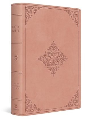 Picture of ESV Giant Print Value Personal Size Bible, Red Letter (Trutone, Blush Rose, Fleur-De-Lis Design)