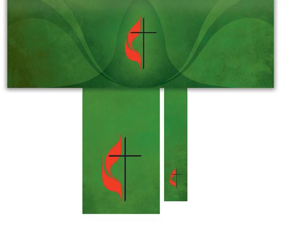 Picture of Cross and Flame 3-Piece Altar Set