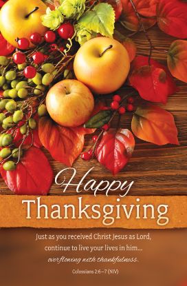 Picture of Happy Thanksgiving Col 2:6-7 NIV Bulletin