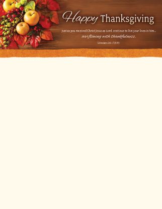 Picture of Happy Thanksgiving Col 2:6-7 NIV Letterhead
