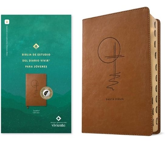 Picture of Biblia de Estudio del Diario Vivir Para Jóvenes Ntv Con Filament (Sentipiel, Café Claro, Índice, Letra Roja)