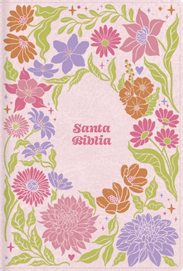 Picture of Rvr 1960 Biblia Letra Grande, Tamaño Manual, Rosa Jardín, Símil Piel
