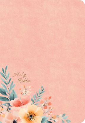 Picture of CSB Large Print Personal Size Reference Bible, Optimal Type, Digital Study Edition, Peach Floral Leathertouch