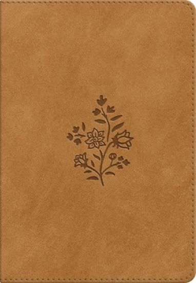 Picture of ESV Large Print Personal Size Bible, Red Letter, Indexed (Trutone, Nubuck Caramel, Wildflower Design)