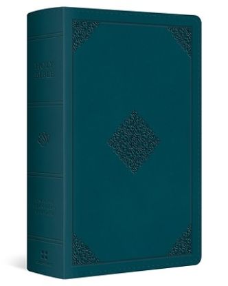 Picture of ESV Large Print Personal Size Bible, Red Letter (Trutone, Deep Teal, Ornament Design)