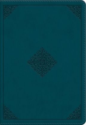 Picture of ESV Large Print Personal Size Bible, Red Letter (Trutone, Deep Teal, Ornament Design)